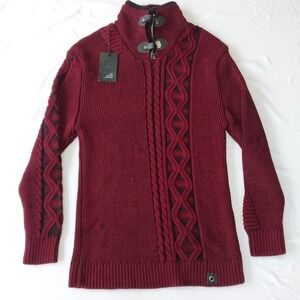 *NWT* LCR Black Edition 5610C Men's Knit‎ Sweater Burgundy Black 6XL
